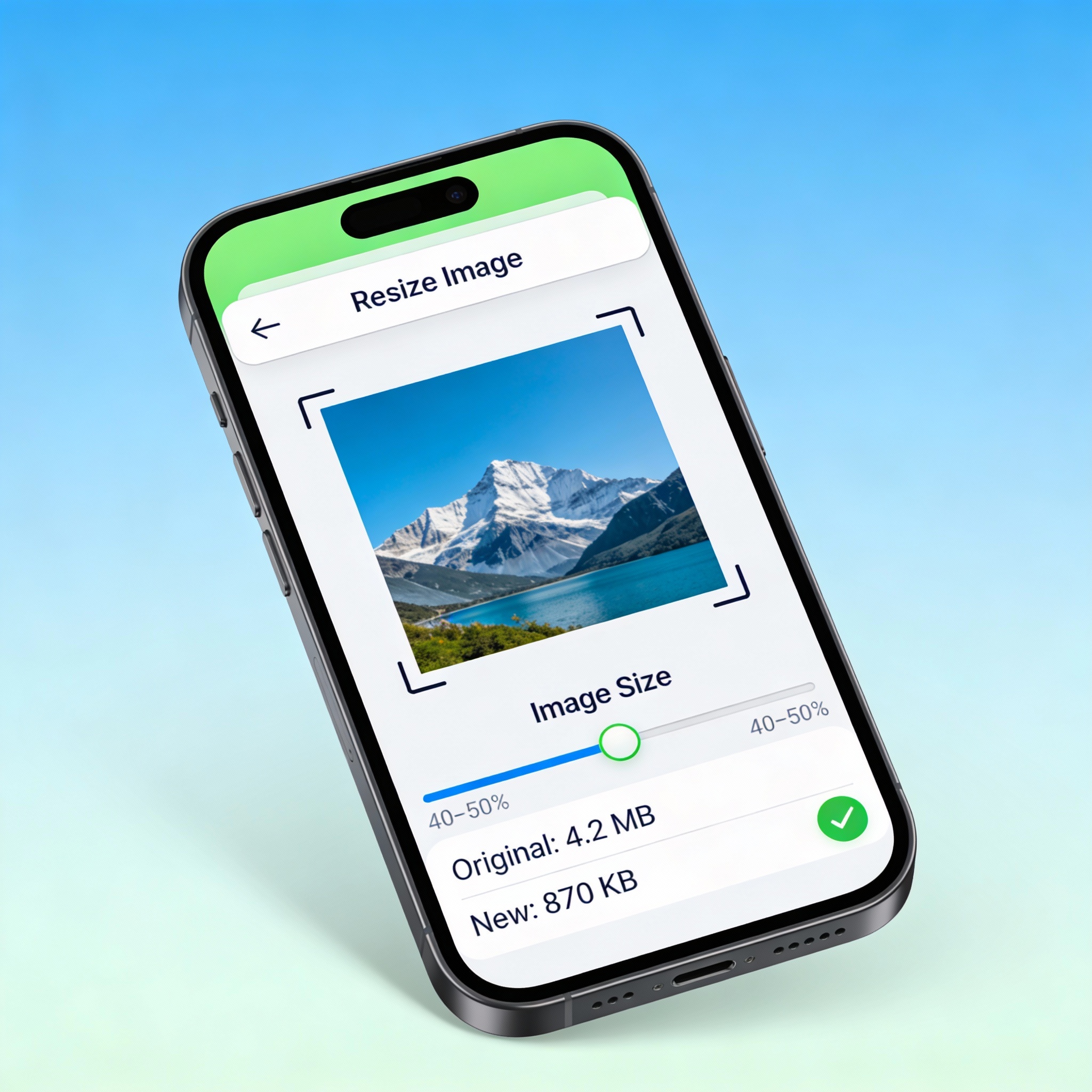 How to reduce image size in iphone