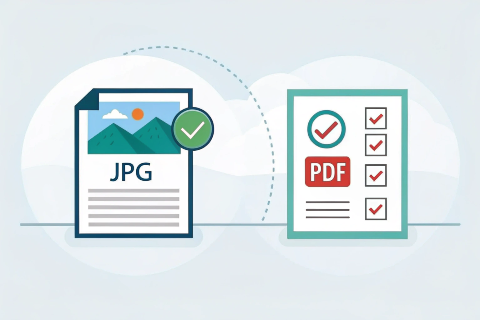 Difference between JPG and PDF showing image file and document file comparison