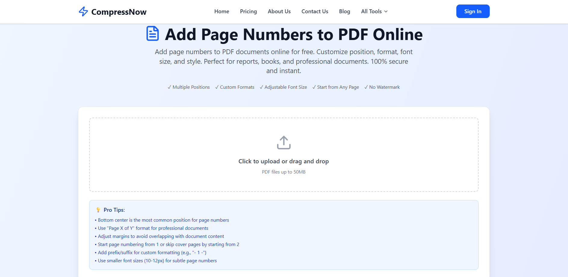 How to add page numbers to a pdf