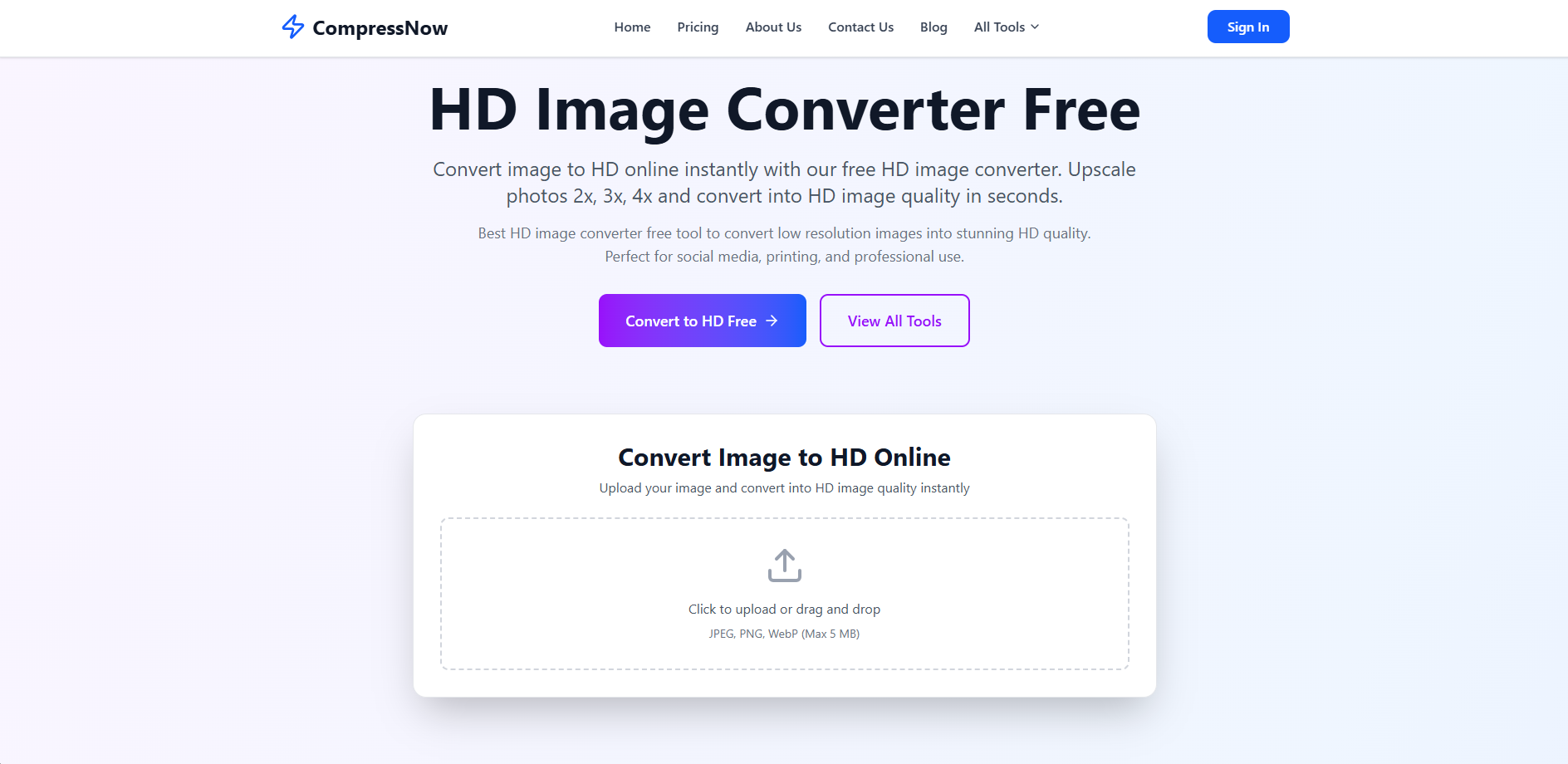 How to convert image to hd