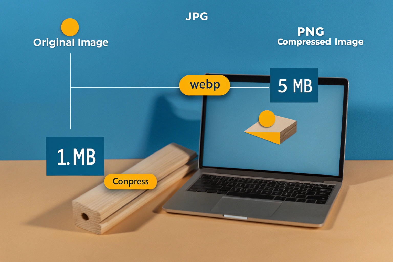 How to Compress Images Online Without Losing Quality – illustration showing online image compression with original and optimized image comparison, beginner-friendly guide