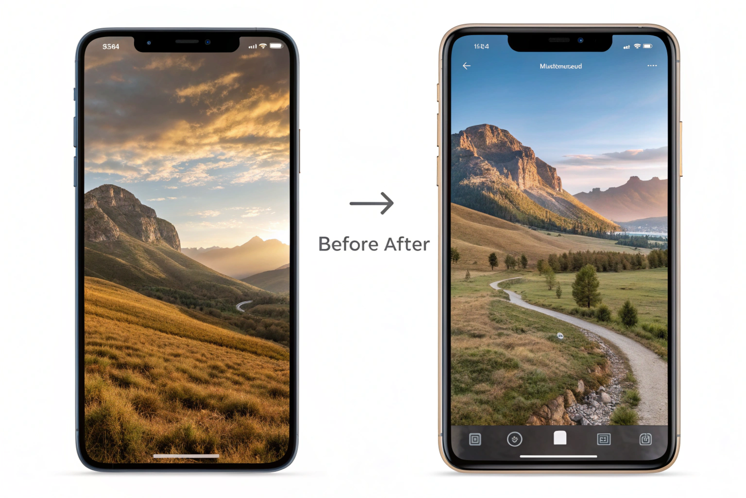Convert landscape photo to portrait easily on mobile using editing tools
