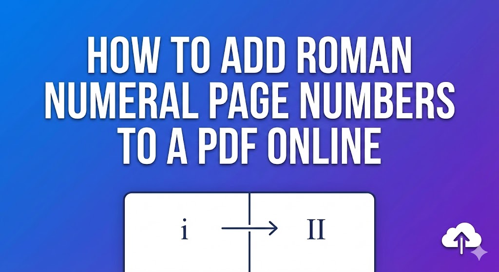 Add roman numeral page numbers to pdf online